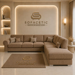 Brixa Jumbo Cord Fabric Modern Sofa Set