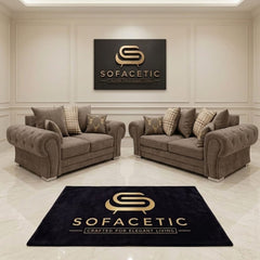 Brixa Chenile Fabric Modern Sofa Set