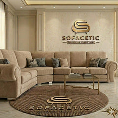 Brixa Plush Velvet Fabric Modern Sofa Set