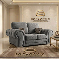 Brixa Plush Velvet Fabric Modern Sofa Set