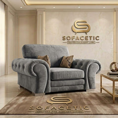 Brixa Plush Velvet Fabric Modern Sofa Set
