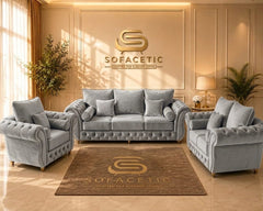 Malibu Plush Velvet Sofa Set