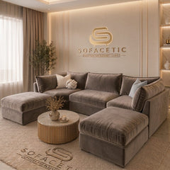 Bishop U Shape plush velvet Sofa