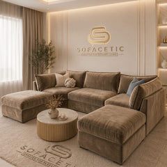 Bishop U Shape plush velvet Sofa