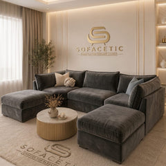 Bishop U Shape plush velvet Sofa