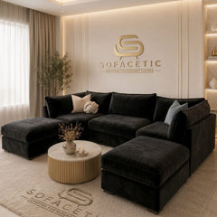Bishop U Shape plush velvet Sofa