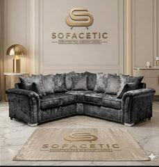 Juxen Crush Velvet Designer Sofa Set