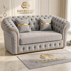 Madrid Chenile Fabric Chesterfield Sofa Set