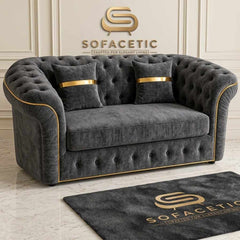 Madrid Chenile Fabric Chesterfield Sofa Set