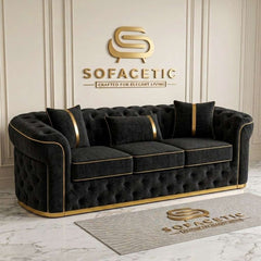 Madrid Chenile Fabric Chesterfield Sofa Set