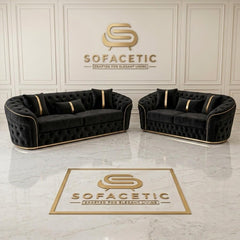 Madrid Chenile Fabric Chesterfield Sofa Set