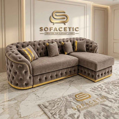 Madrid Chenile Fabric Chesterfield Sofa Set