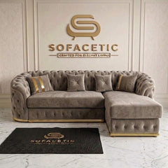 Madrid Plush Velevt Chesterfield Sofa Set