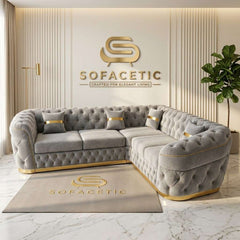 Madrid Chenile Fabric Chesterfield Sofa Set