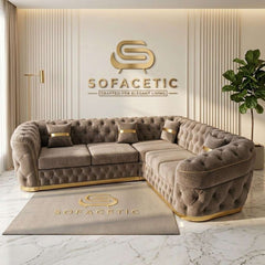 Madrid Chenile Fabric Chesterfield Sofa Set