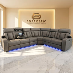 Tuscany Leather Suite Corner Sofa Grey Set