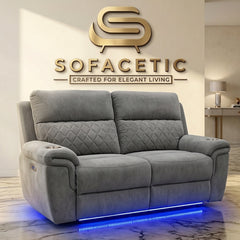 Florence Fabric Suite Recliner Sofa Grey Set