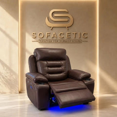 Hafsa Leather Suite Recliner Sofa Brown Set