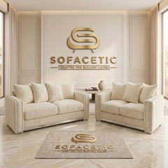Ruby Alaska Chenile Sofa Set