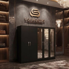 5 Door Black color Wardrobe