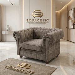 Olympia Chesterfield Chenile Sofa Set