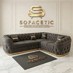Madrid Chenile Fabric Chesterfield Sofa Set