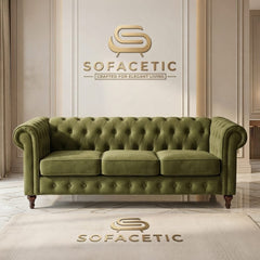 Olympia Chesterfield Plush velvet Sofa Set