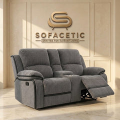 Rio Jumbo Recliner Sofa Grey Set