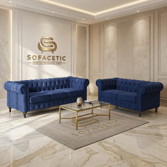 Olympia Chesterfield Plush velvet Sofa Set