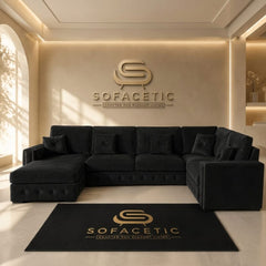 Ruby Alaska Plush velvet Sofa Set