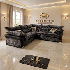 Dino Crushed Velvet Modern Sofa Set