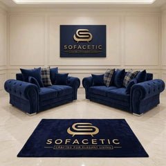 Brixa Plush Velvet Fabric Modern Sofa Set