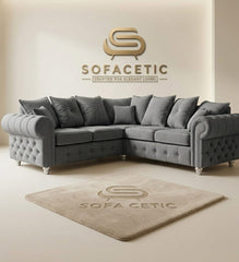 Monzi Chenille Contemporary Sofa Set