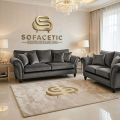 Juxen Plush Velvet Designer Sofa Set