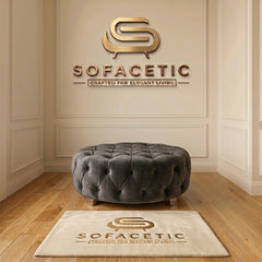 Premium Footstool in Plush Velvet Fabric