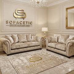 Juxen Crush Velvet Designer Sofa Set