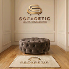 Premium Footstool in Plush Velvet Fabric