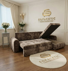 Napnest Crush Velvet Corner Sofa Bed