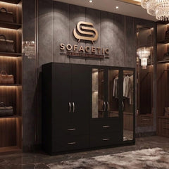 5 Door Black color Wardrobe