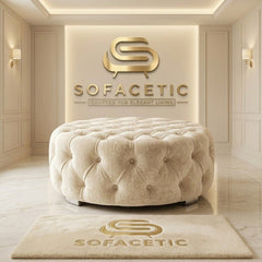 Premium Footstool in Chenile Fabric