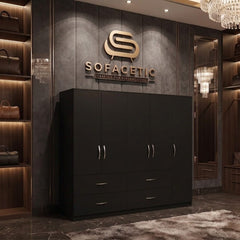 5 Door Black color Wardrobe