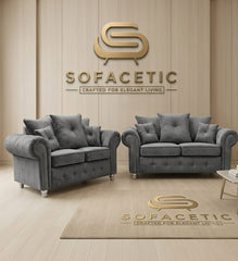 Monzi Chenille Contemporary Sofa Set