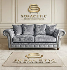 Juxen Crush Velvet Designer Sofa Set