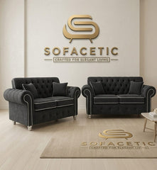 Monzi Chenille Contemporary Sofa Set