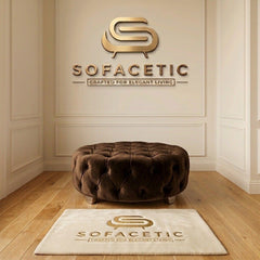 Premium Footstool in Plush Velvet Fabric