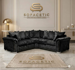 Juxen Crush Velvet Designer Sofa Set