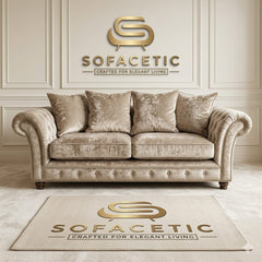 Juxen Crush Velvet Designer Sofa Set