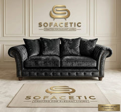 Juxen Crush Velvet Designer Sofa Set
