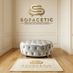 Premium Footstool in Plush Velvet Fabric