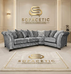 Juxen Crush Velvet Designer Sofa Set